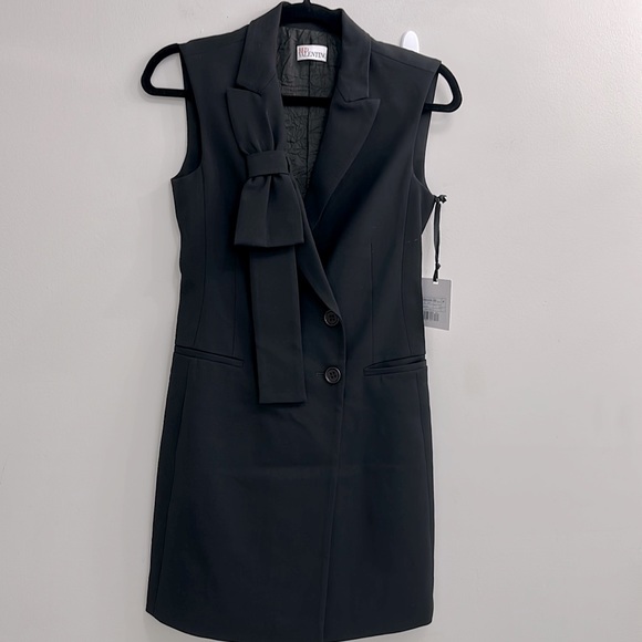 RED VALENTINO VISCOSE WOOL GABARDINE BLAZER DRESS WITH BOW - Picture 6 of 16